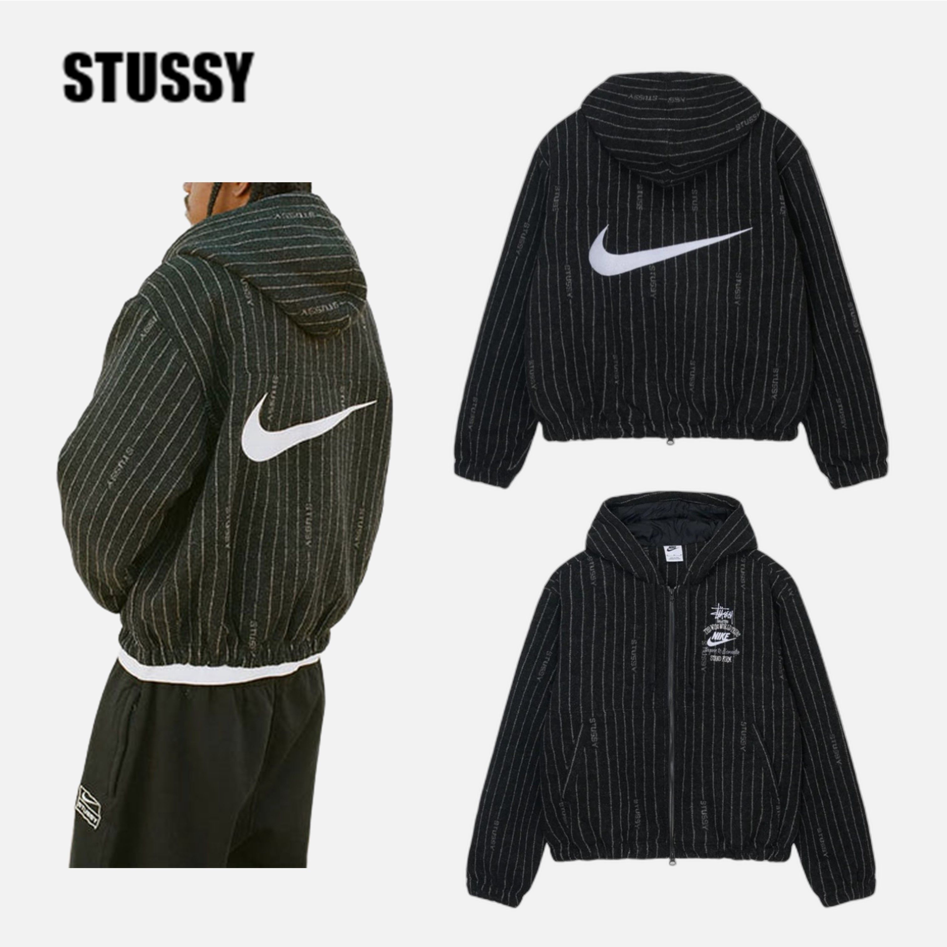 STUSSY X NIKE] Striped Wool Jacket ☆送料込☆ (STUSSY/ジャケット