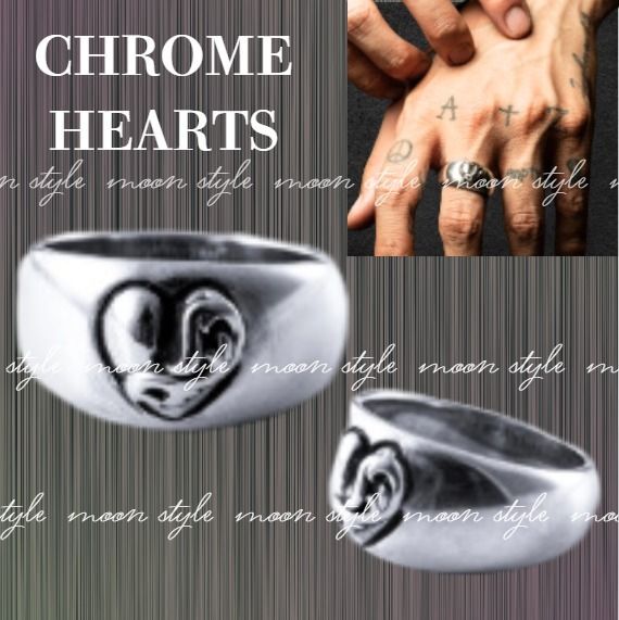 CHROM HEARTS クロムハーツ☆ハートインバンド リング Bランク (CHROME