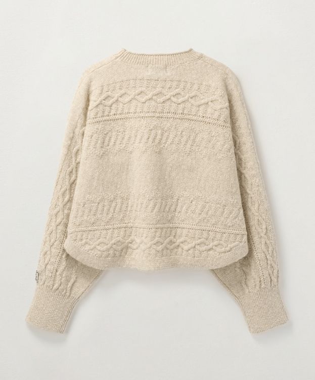 SATUR】(W) JACQUARD CROP LOGO KNIT (SATUR/ニット・セーター