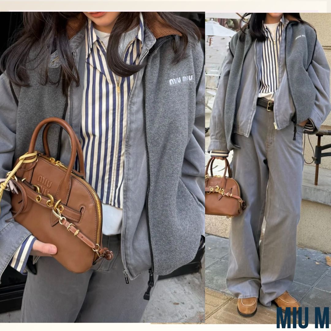 可愛いスポーティ《Miu Miu》コットンフリース スウェットシャツ