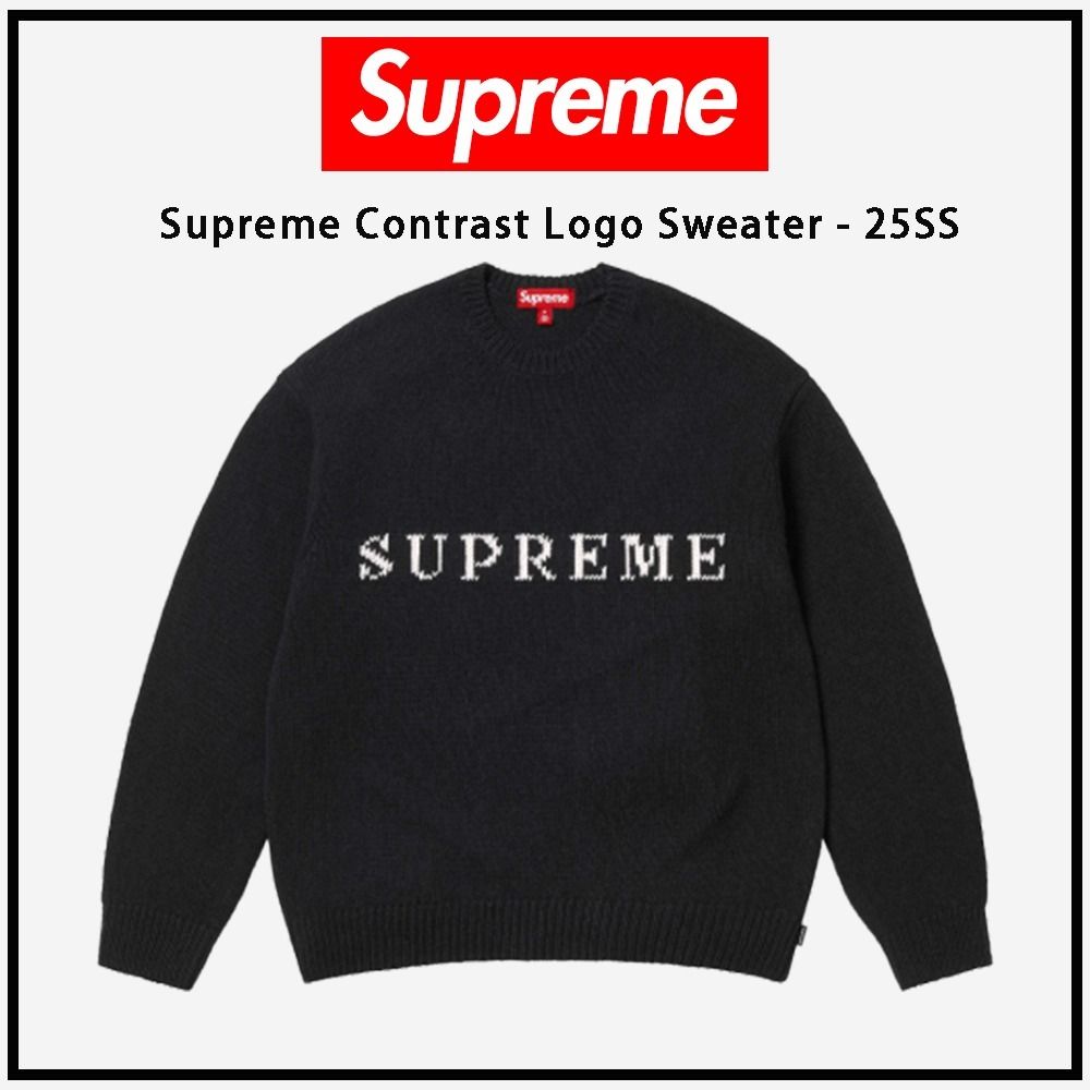 Supreme】☆Contrast Logo Sweater Black - 25SS☆大人気☆ (Supreme