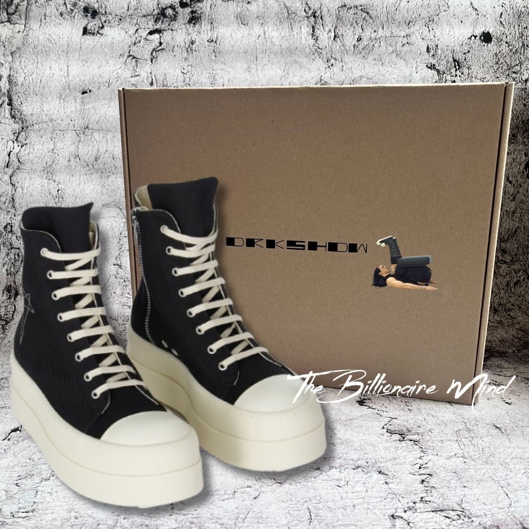 RICK OWENS DRKSHDW ダブルバンパー ハイカット スニーカー 黒 (RICK