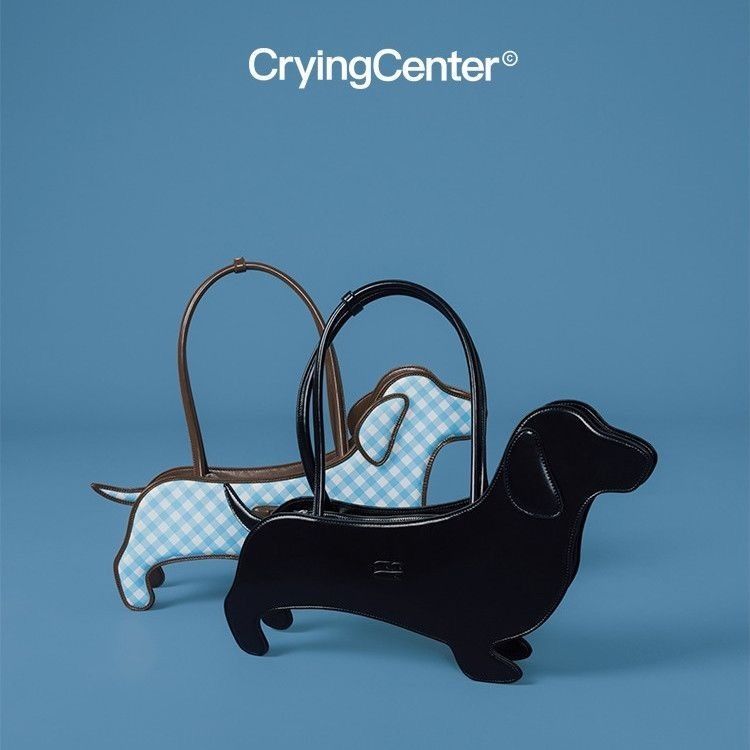 CryingCenter ダックスフンド型 レザーショルダーバッグ (Crying
