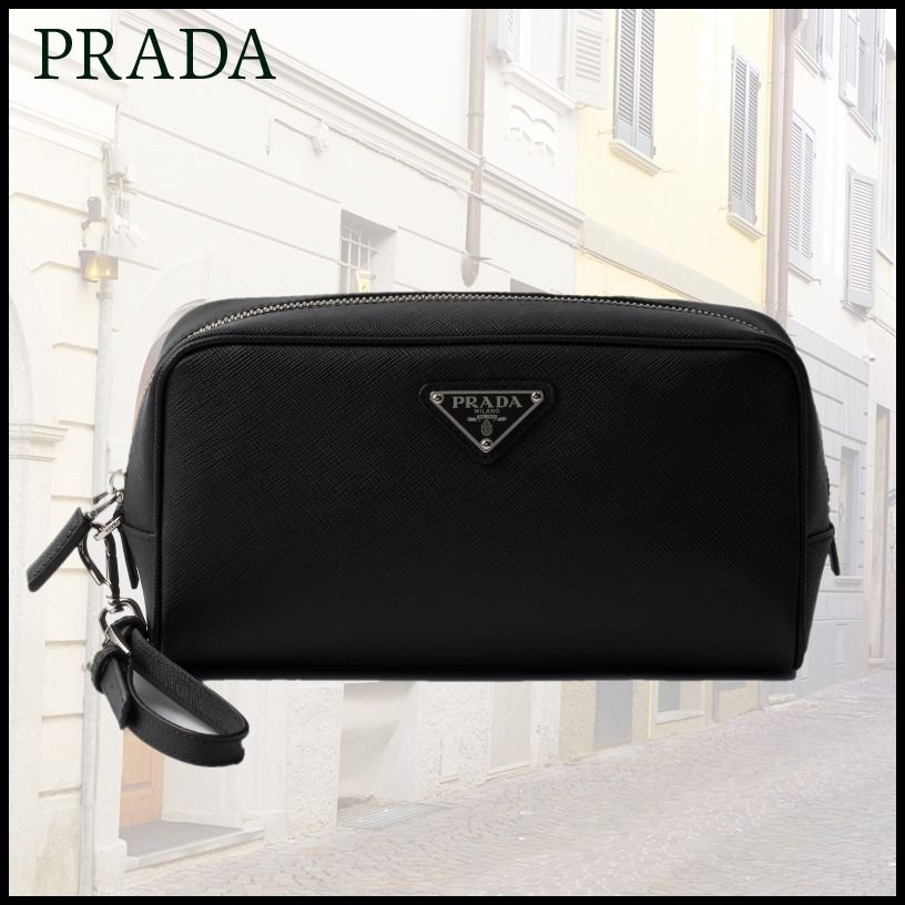 PRADA 極上品 プラダ クラッチバッグ サフィアーノトラベル