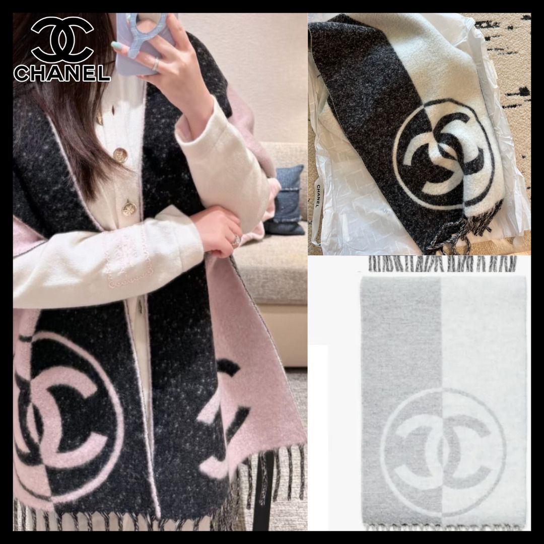 コーデに合わせやすい☆】CHANEL CCロゴ マフラー ストール (CHANEL