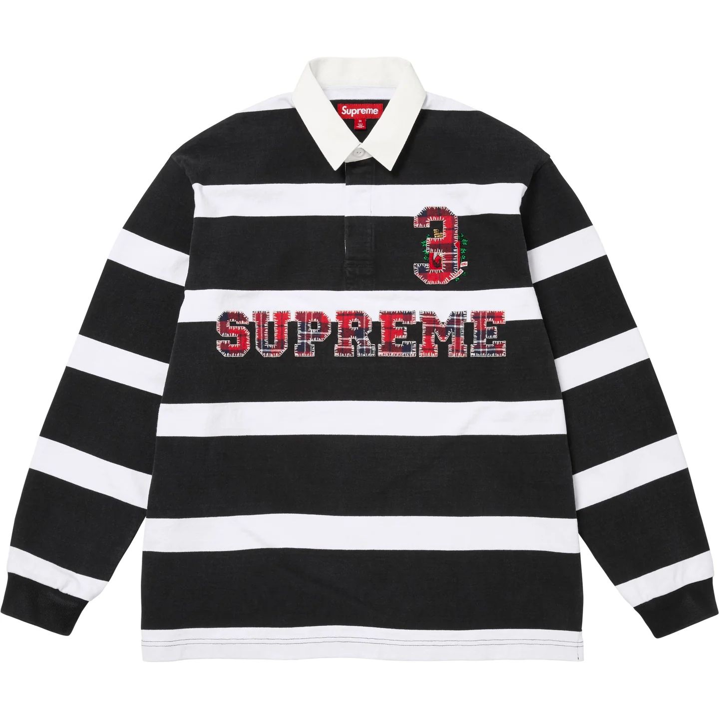 Supreme】Stripe Rugby Black ストライプ ラガーシャツ - 25FW