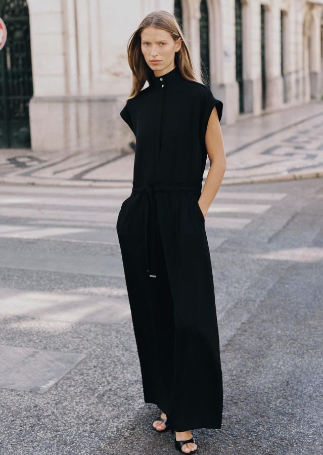 ZARA ベルト付きロングジャンプスーツ 上品カジュアル 今季新作 (ZARA