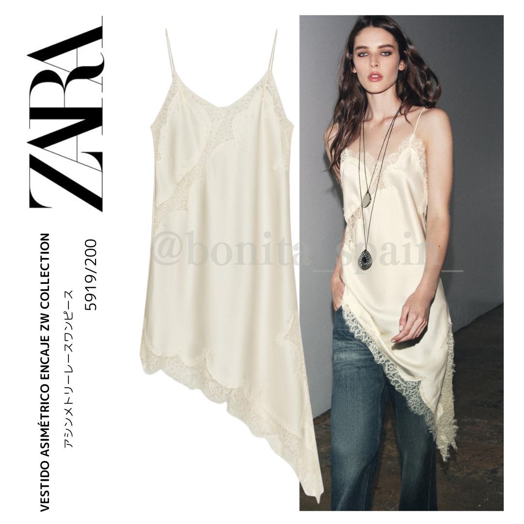 ZARA】ZW COLLECTION アシンメトリーレースワンピース (ZARA