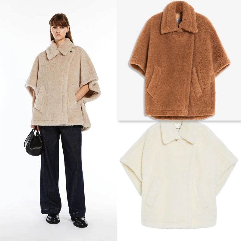 即発可能 MAX MARA [テベ] テディベア ケープ 3色 25/26年秋冬 (Max