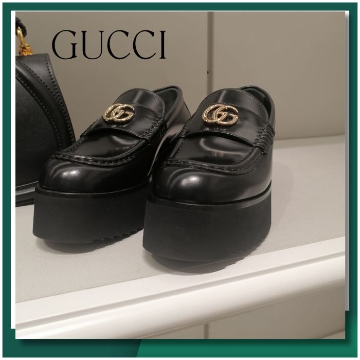 GUCCI】グッチ ダブルG クリーパー モカシン 厚底 黒 レザー (GUCCI