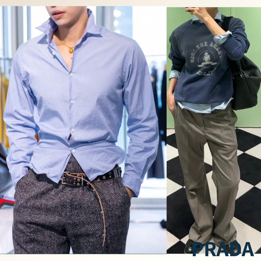 25SSキーアイテム《PRADA》コットンワイヤー入りシャツ (PRADA/シャツ