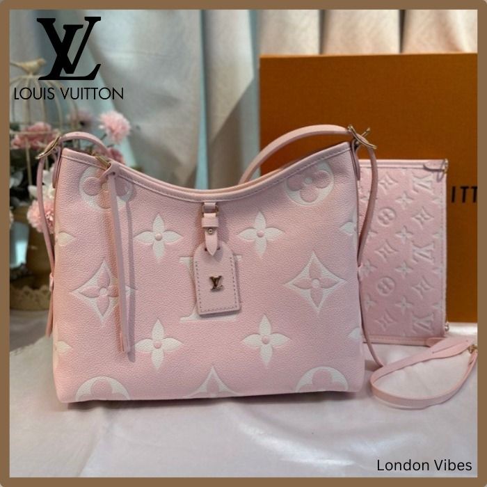 ピンクが可愛い♪ Louis Vuitton キャリーオール PM バッグ (Louis