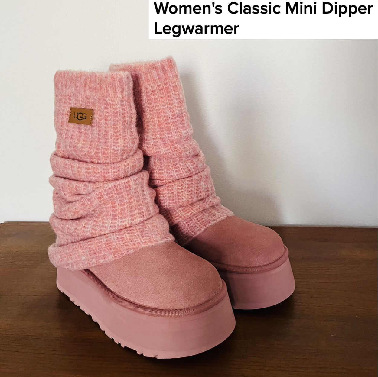 UGG】pink可愛い Classic Mini Dipper レッグウォーマーブーツ (UGG