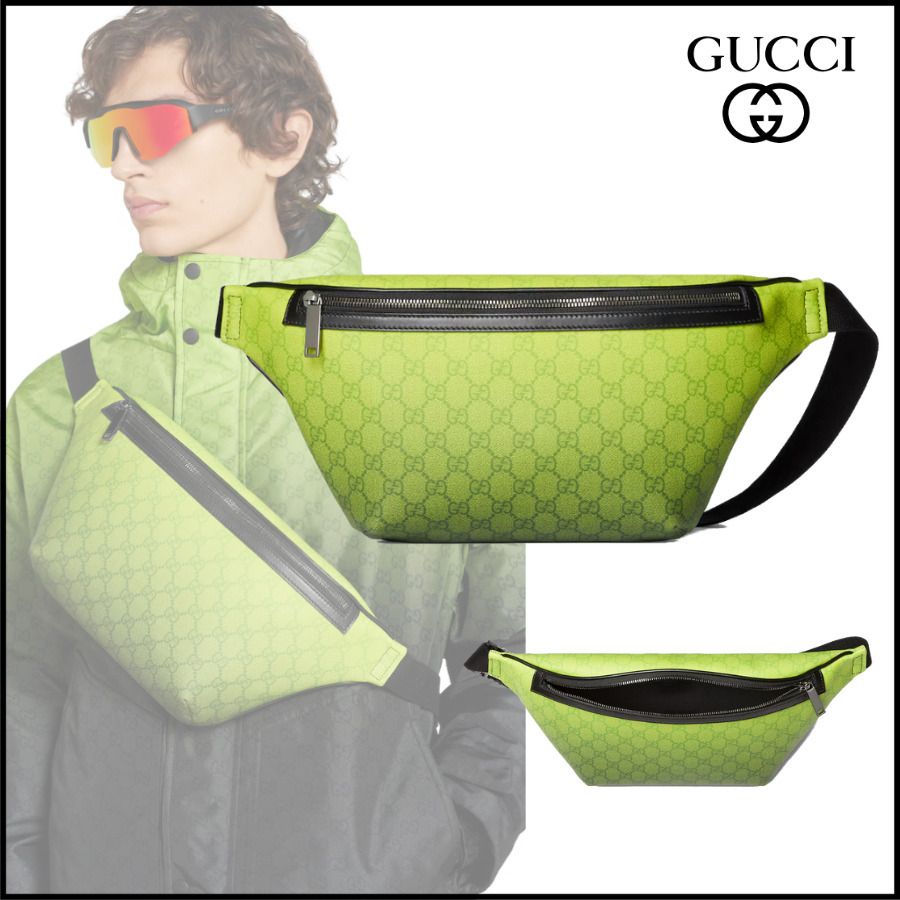 25AW グッチ クロマ ラージ ベルトバッグ GGパターン グリーン (GUCCI