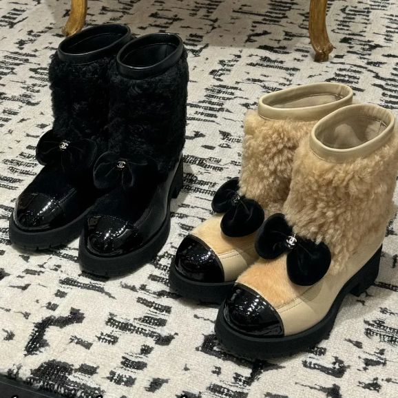 もこもこリボン♡CHANEL シャネル ロング ブーツ (CHANEL/ロングブーツ