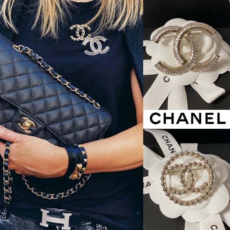 CHANEL BROOCH】シャネルCCブローチ ココマーククリスタル (CHANEL