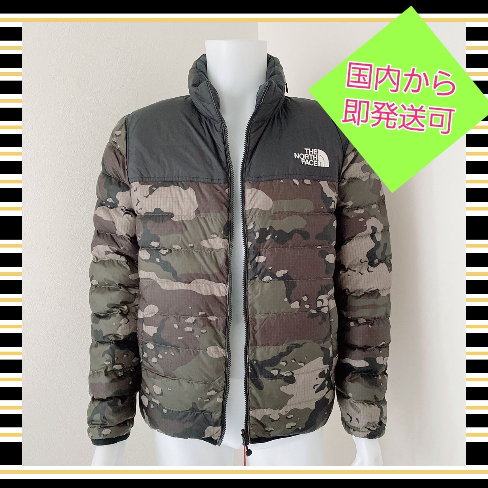 ノースフェイス ヌプシ ダウンジャケット カーキ カモフラ (THE NORTH