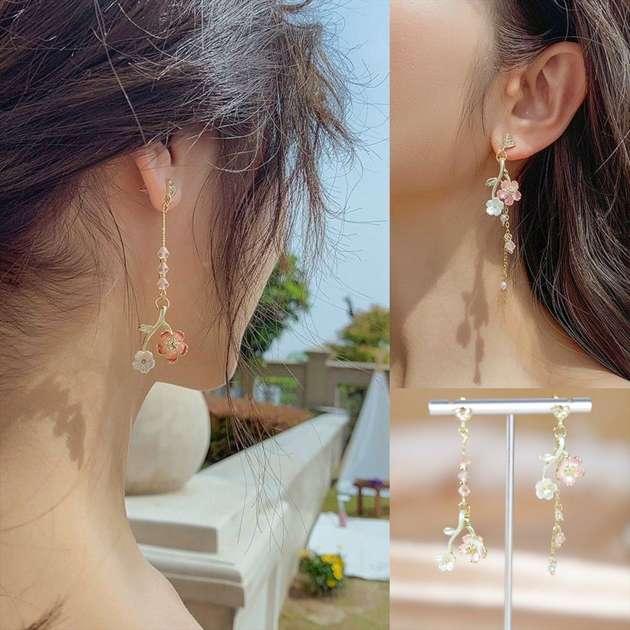 チェリー ブラッサム アシンメトリー（左右非対称）ピアス [NY