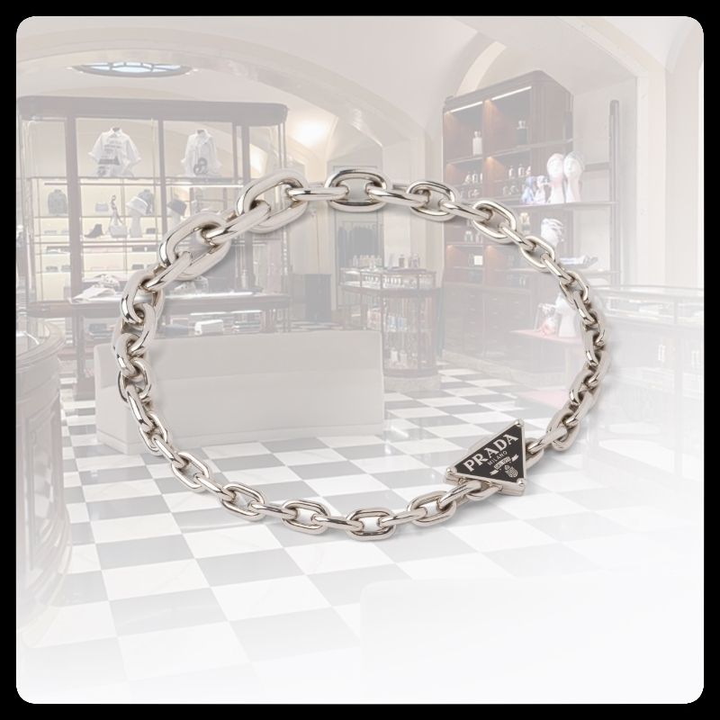 直営店】PRADA◇シンボル ネックレス 925 シルバー ロゴ (PRADA