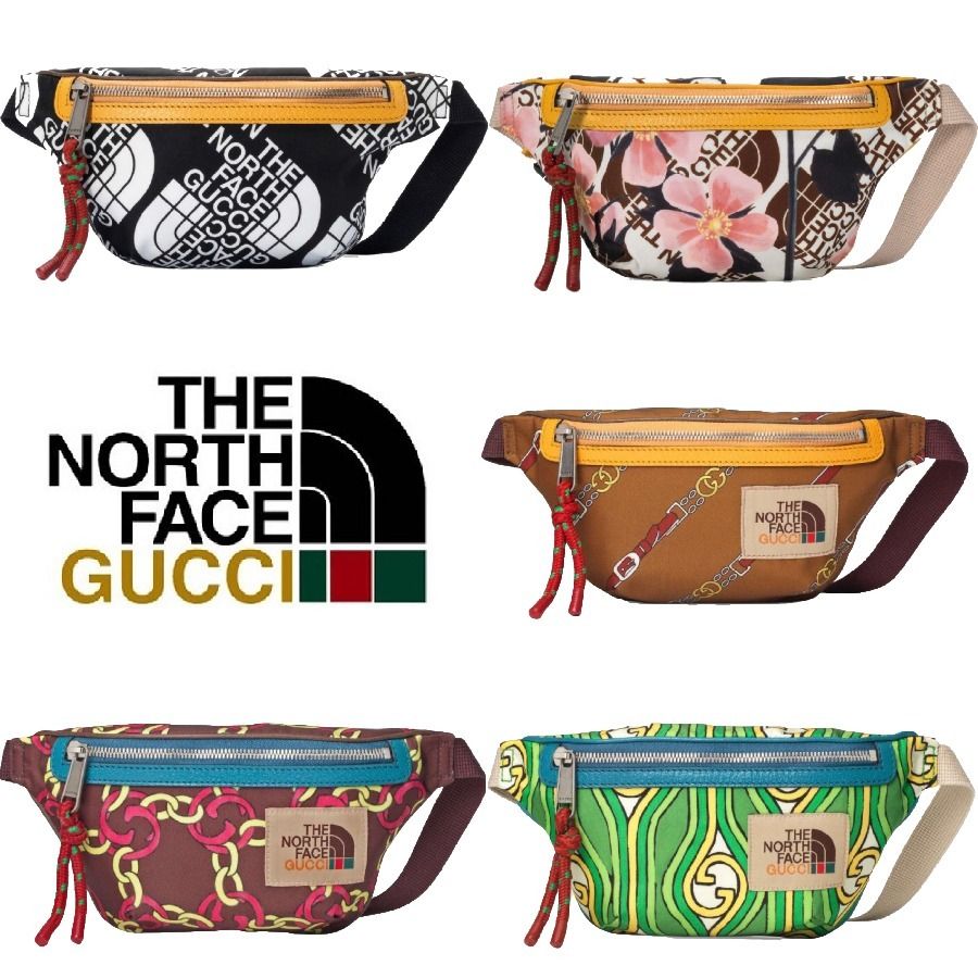 2021 コラボ グッチ ノースフェイス ロゴ ウエストバッグ (GUCCI