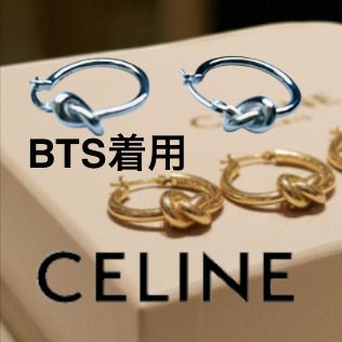2色展開【CELINE】ノット スモールフープ ピアス♪ (CELINE/ピアス