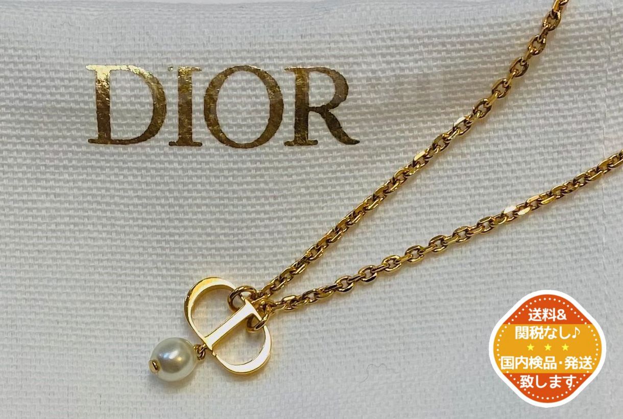 国内直営即発】DIOR☆PETIT CD ネックレス パール付き (Dior