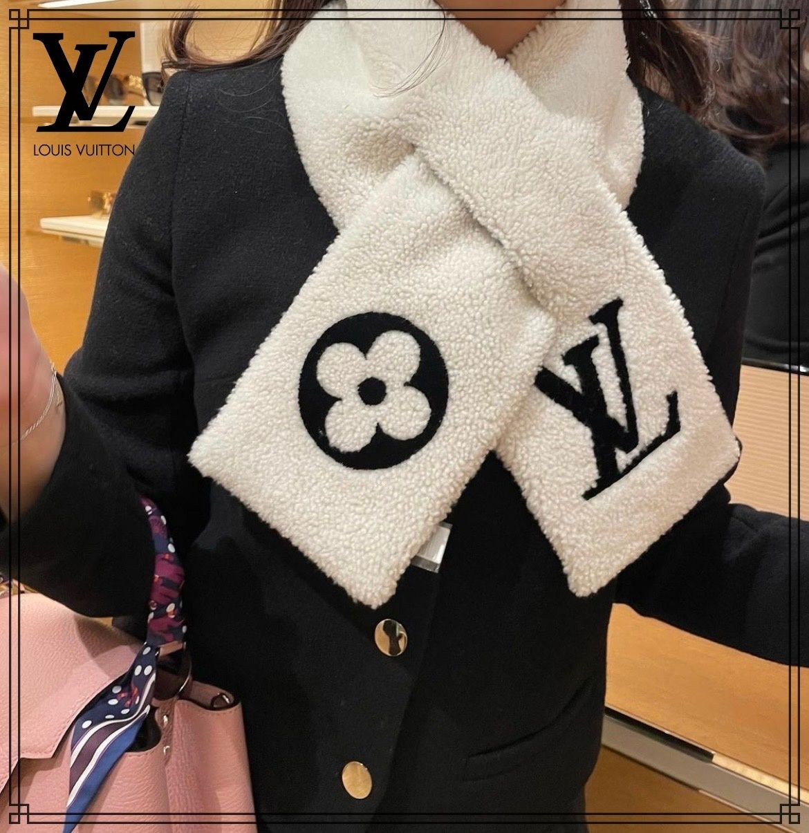 もこもこ感がかわいすぎる♡】ルイヴィトン ショール (Louis Vuitton