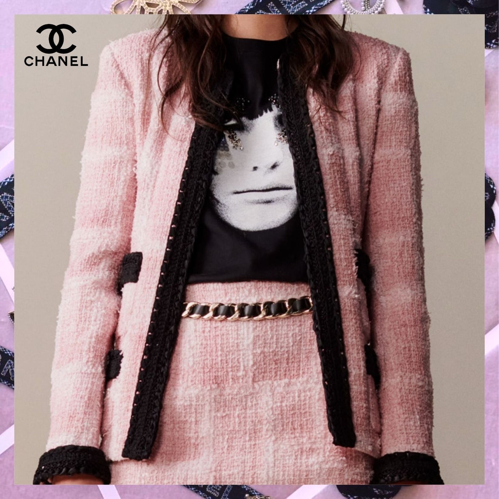 新作☆すぐ届く！】CHANEL ジャケット ツイード ピンク 関税込 (CHANEL