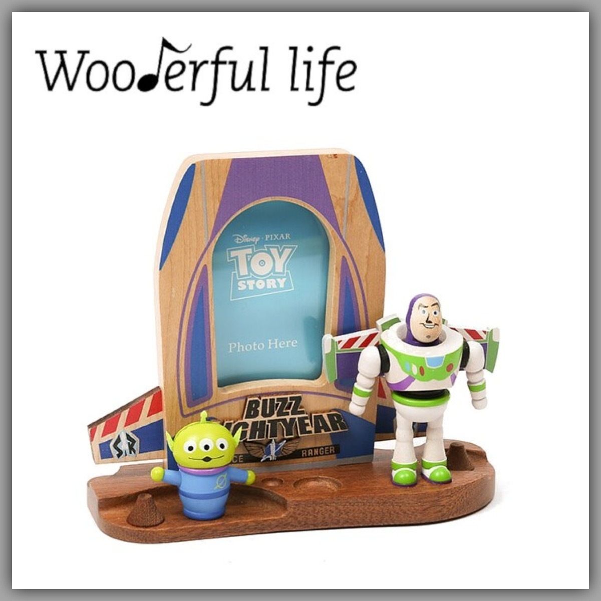 台湾 Wooderful life トイストーリー バズ 木製 フォトフレーム