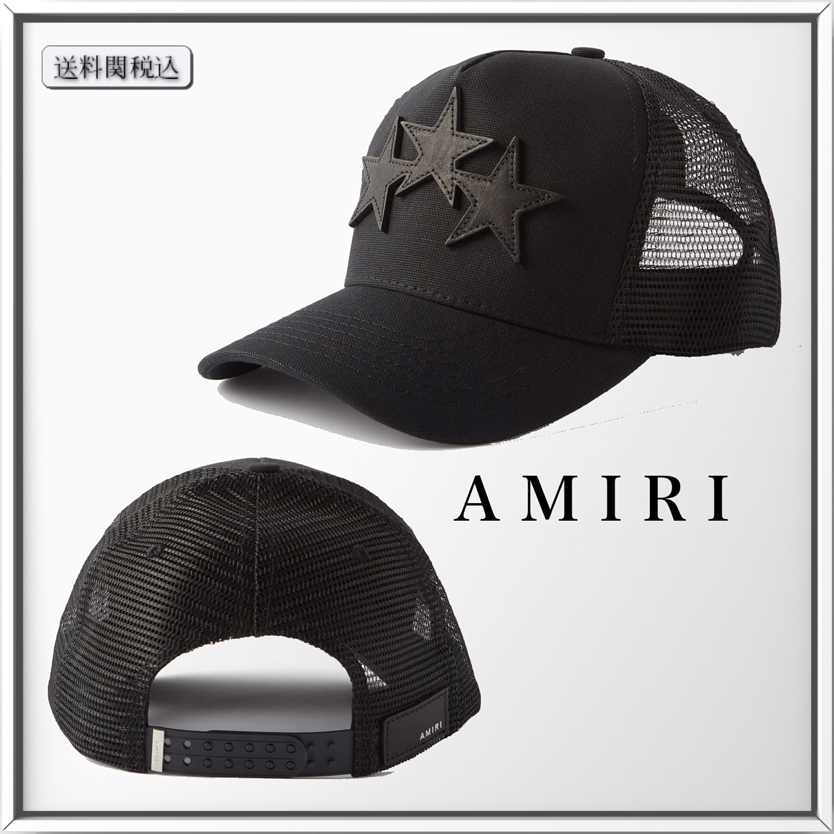 AMIRI スリースター キャンバス ベースボールキャップ 人気 (AMIRI