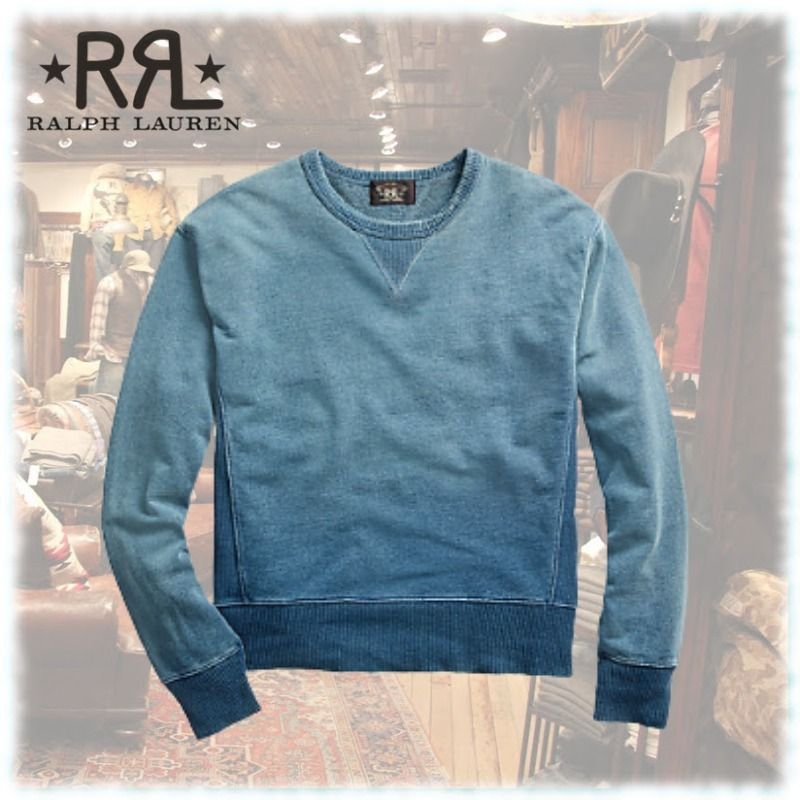 希少☆ RRL(ダブルアールエル) Vintage インディゴ スウェット (RRL