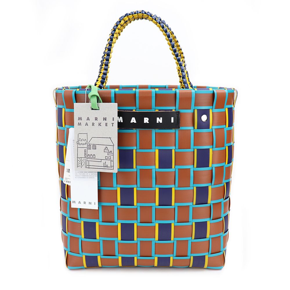 MARNI カラフルチェック かごバッグ マルニ マーケット新作バッグ