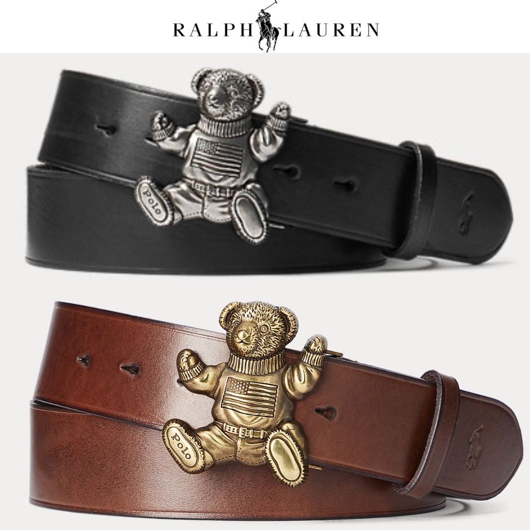 アメリカ国旗【ポロ ラルフローレン】Polo ベア レザー ベルト (POLO
