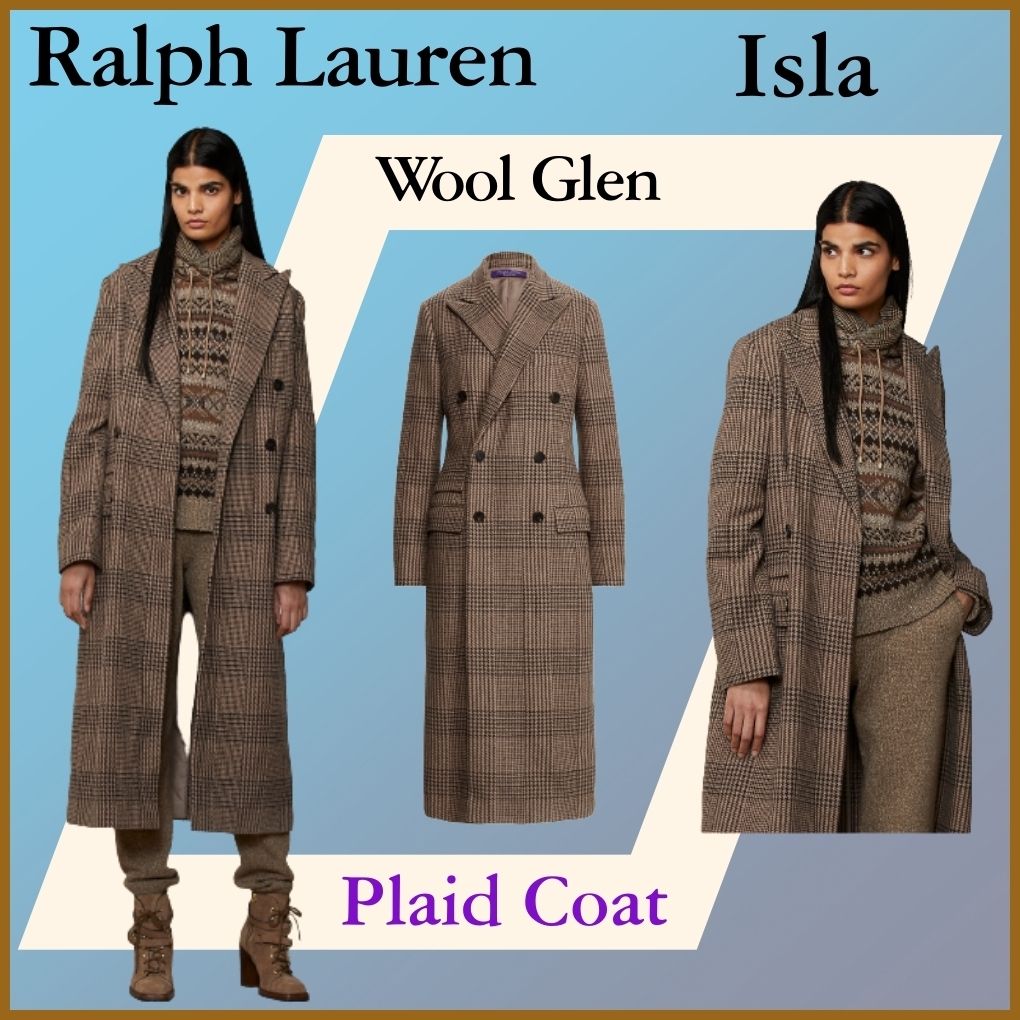 Ralph Lauren(ラルフローレン)ウールグレンチェック柄コート (Ralph