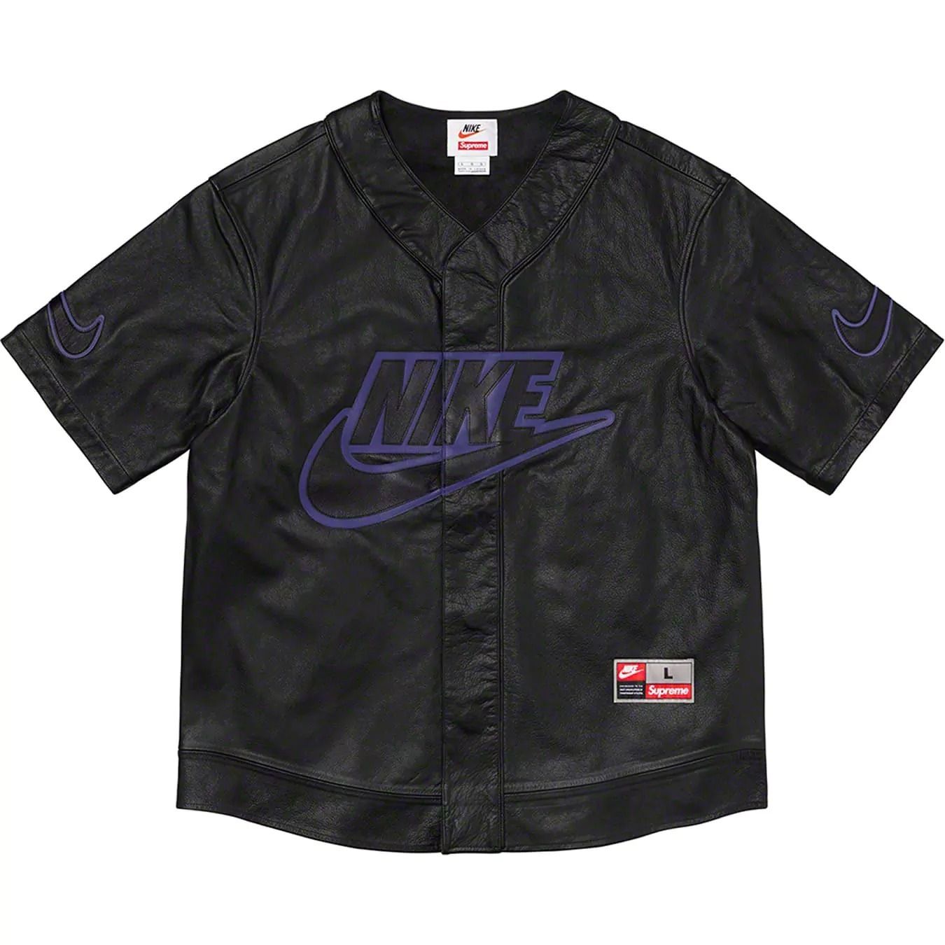 Supreme Nike Leather Baseball Jersey ベースボールシャツ FW19