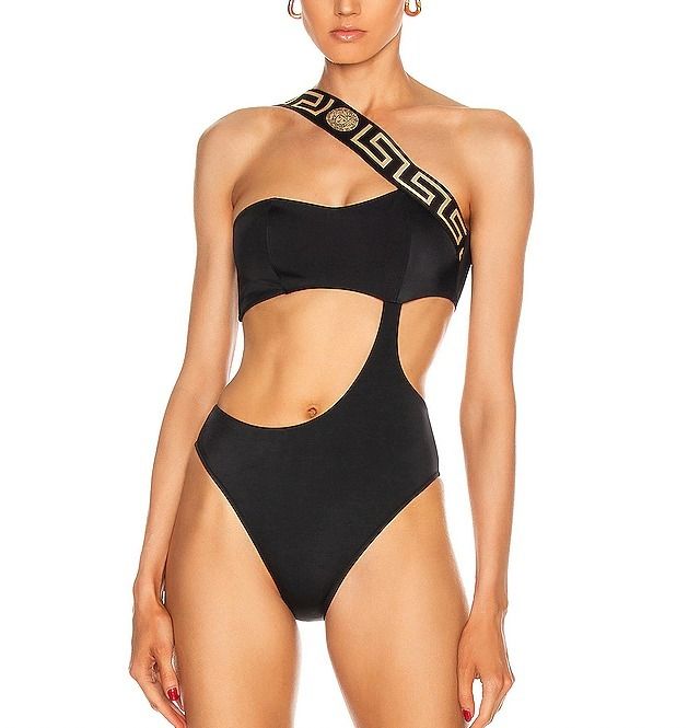 Versace ワンピース 水着 スイムスーツ 黒 ヴェルサーチ (VERSACE