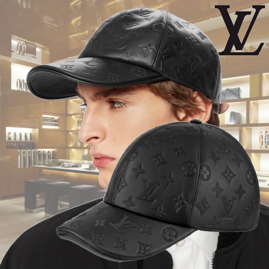 人気ルイヴィトン キャスケットモノグラムロゴ 帽子 キャップ黒 (Louis