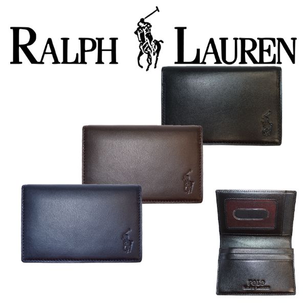 ラルフローレン 名刺入れ POLO RALPH ポロ 折り カード レザー (Ralph