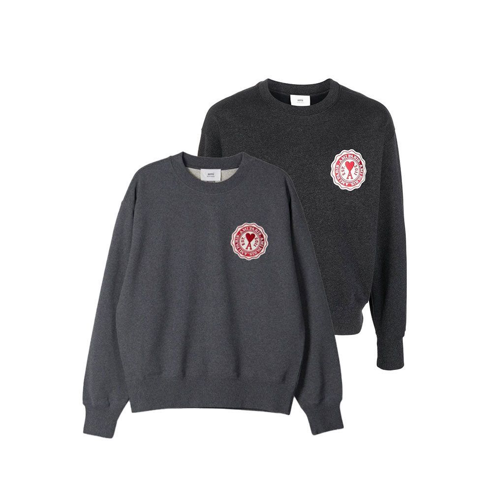 AMI PARIS ｜アミパリス ロゴパッチ フリース スウェットシャツ (AMI