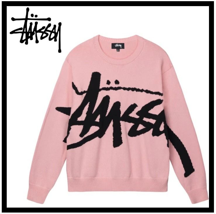 ☆送料・関税込☆Stussy☆Stussy Stock Sweater PINK☆ニット (STUSSY