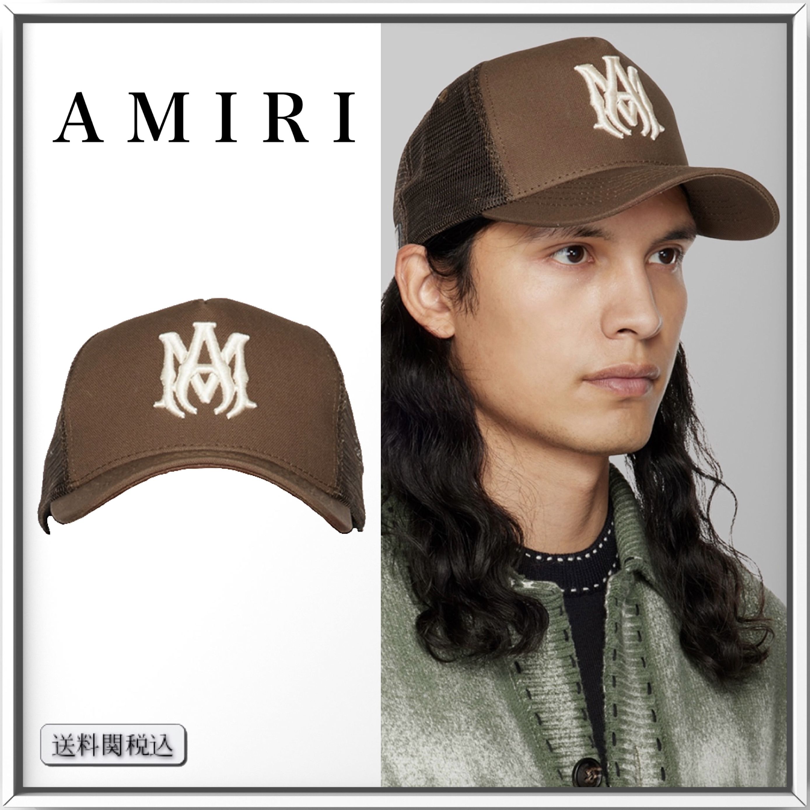 AMIRI ロゴ エンブロイダリー コットン&メッシュ キャップ 人気 (AMIRI