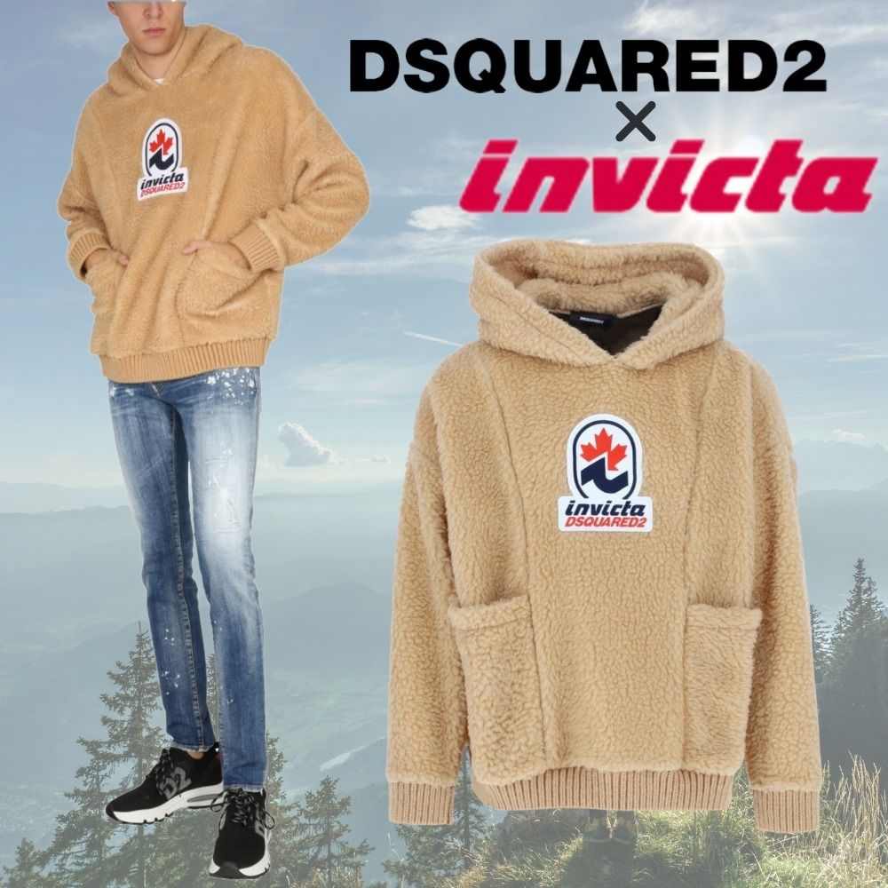 注目コラボ！DSQUARED2 x INVICTA テディパーカー TEDDY HOODIE (D