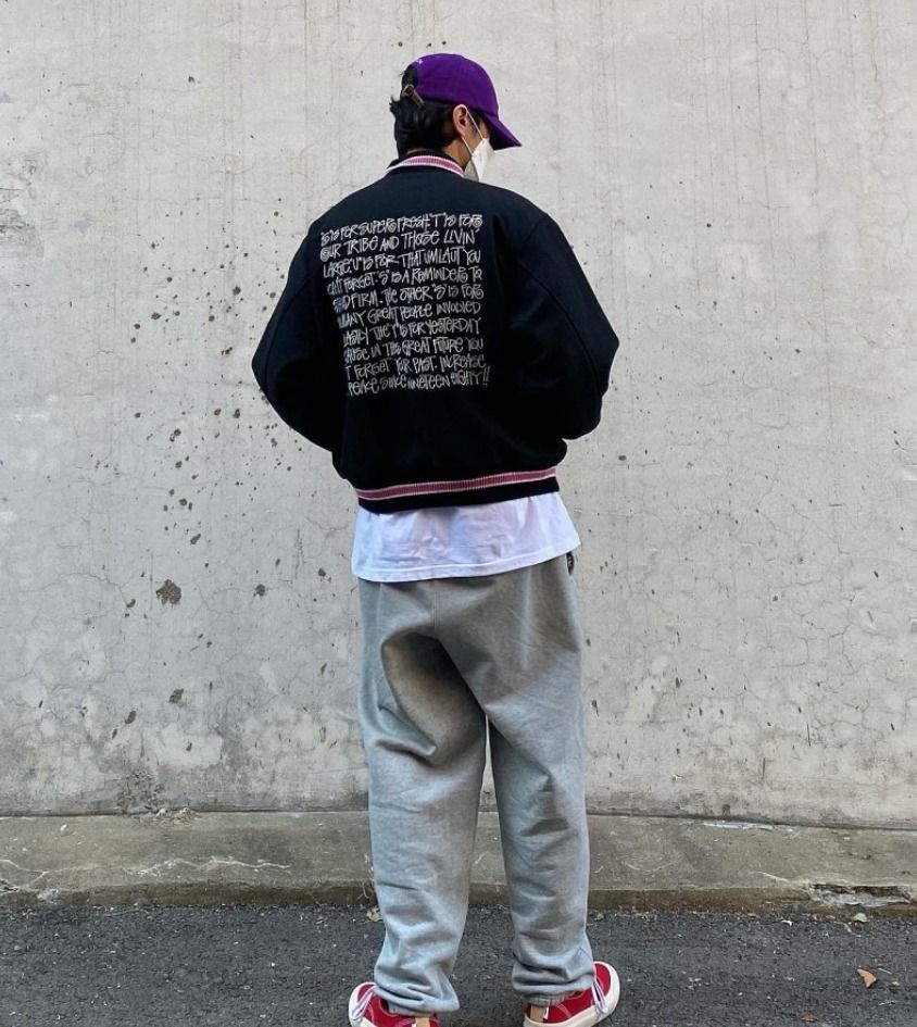 ☆送料・関税込☆Stussy☆S Talk Melton Varsity Jacket Black