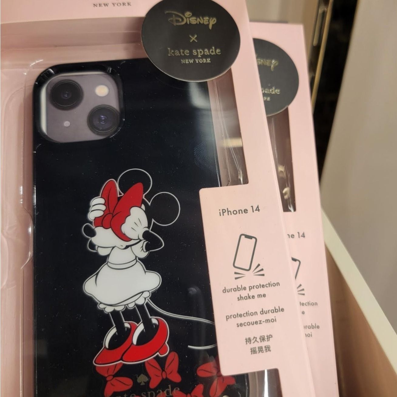 kate spade ミニーマウス BowResin iPhone 14 携帯カバー リボン (kate