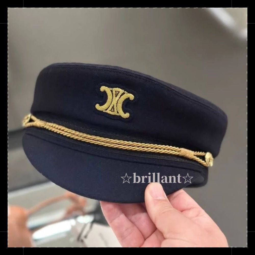 ☆国内発送☆】CELINE トリオンフ セーラーキャップ (CELINE/ベレー帽