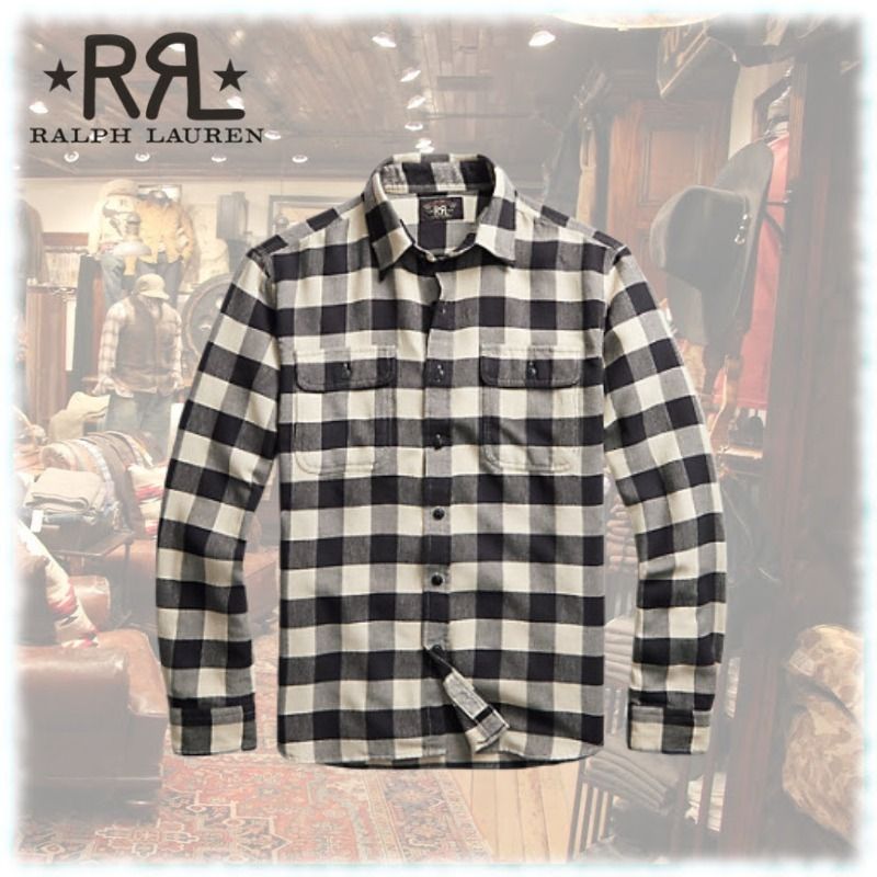 希少☆ RRL(ダブルアールエル) チェック柄 ワークシャツ (RRL/シャツ