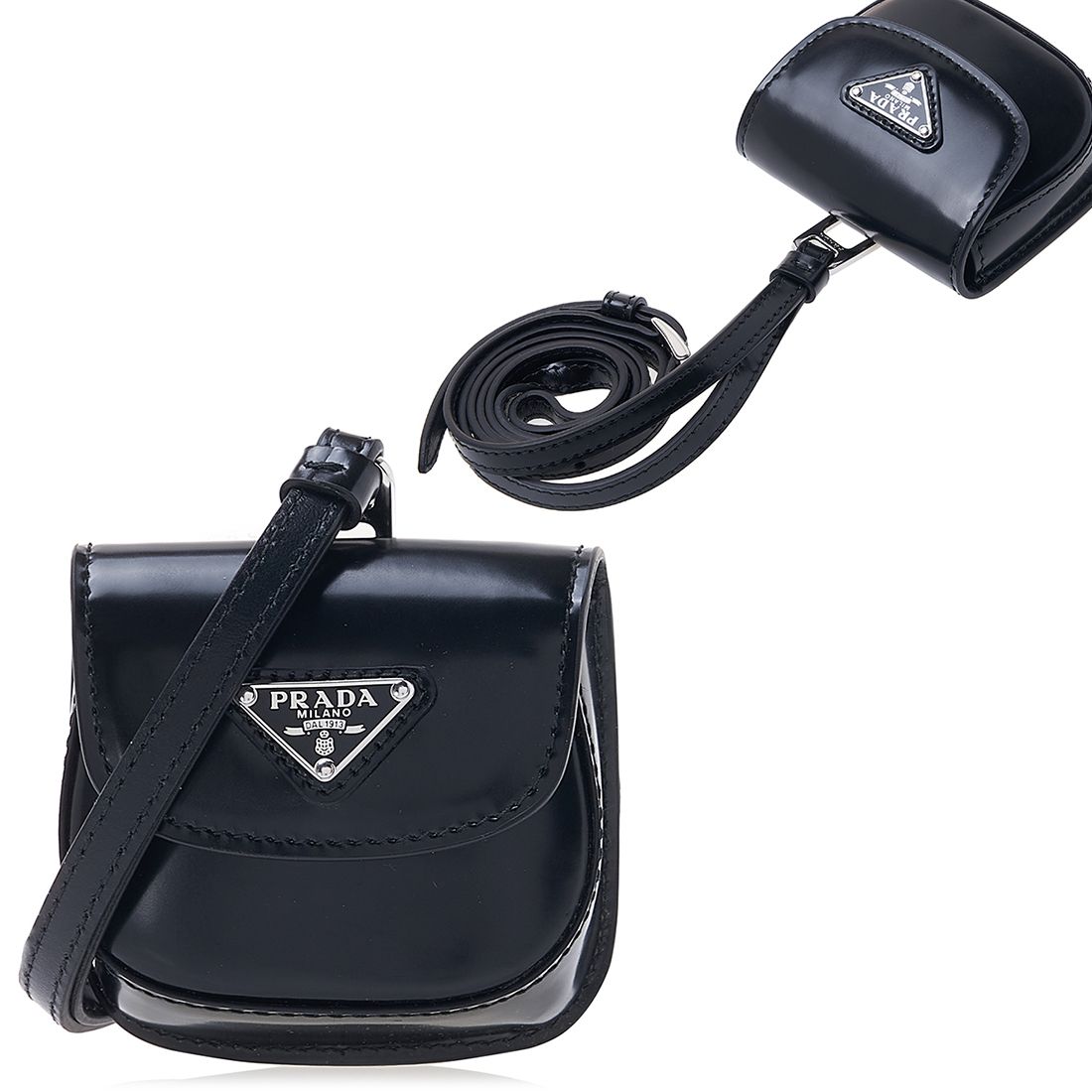 関税負担なし☆PRADA プラダ レザー ロゴ AirPodsケース (PRADA/テック