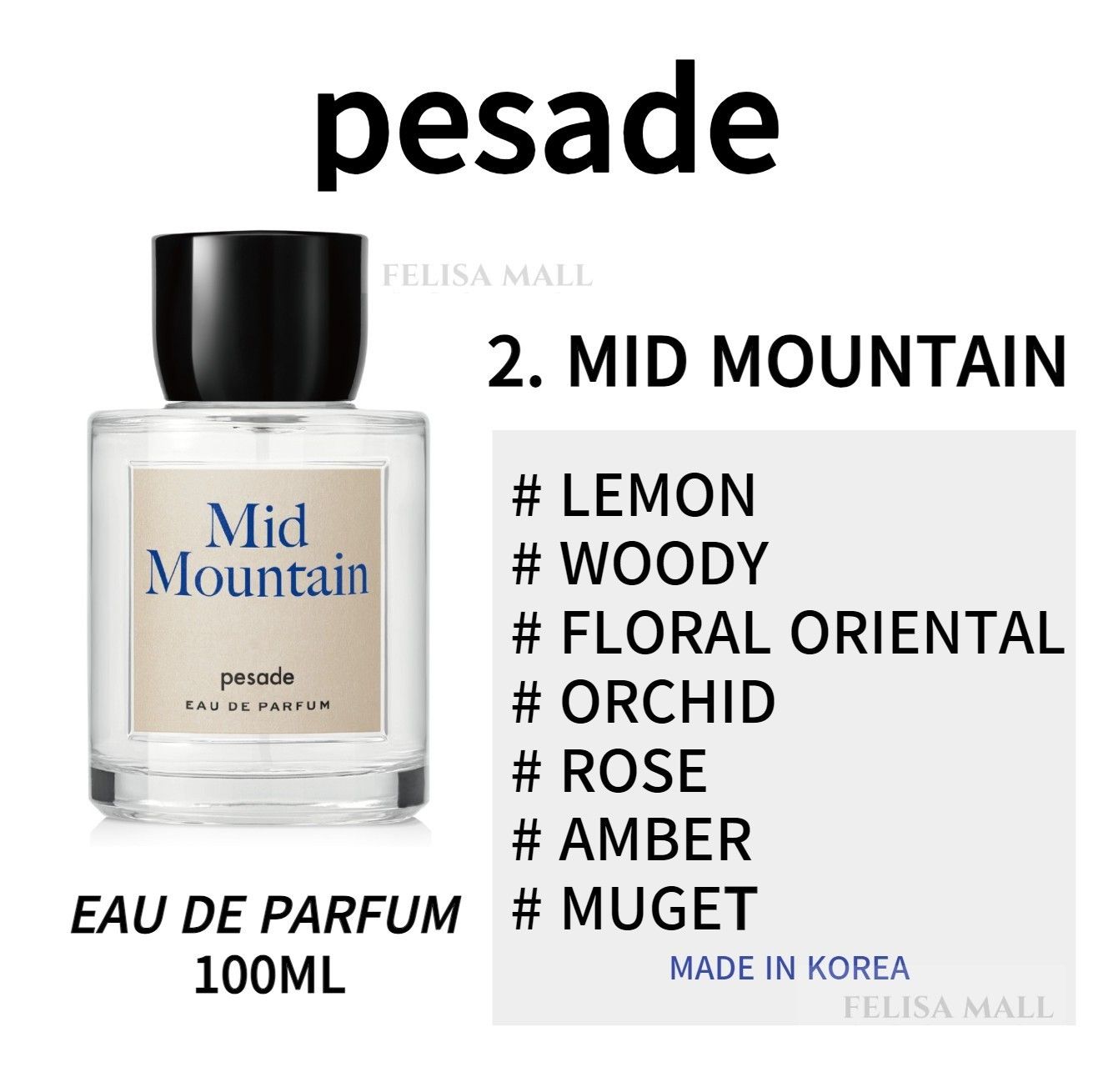 PESADE]EAU DE Perfume【100ML】韓国香水 IN HINDSIGHTペサドゥ