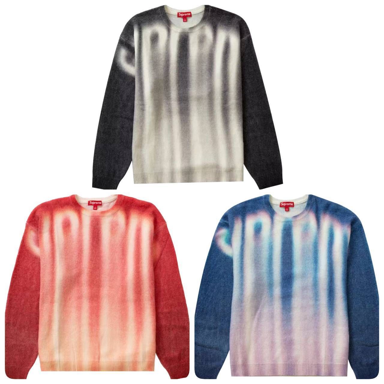 シュプリーム☆ぼやけたロゴのセーター☆Blurred Logo Sweater