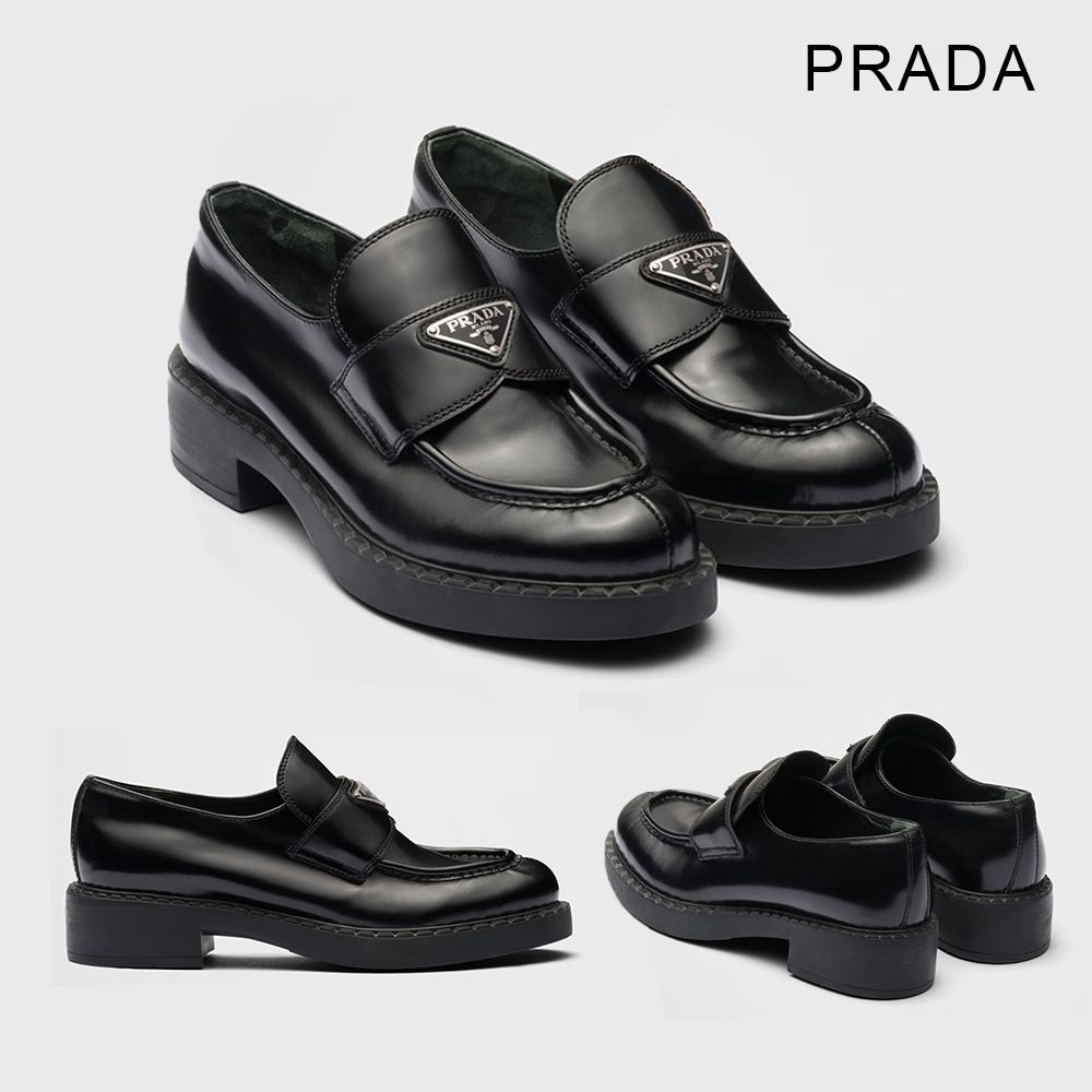PRADA/プラダ】チョコレート ブラッシュドレザー ローファー (PRADA